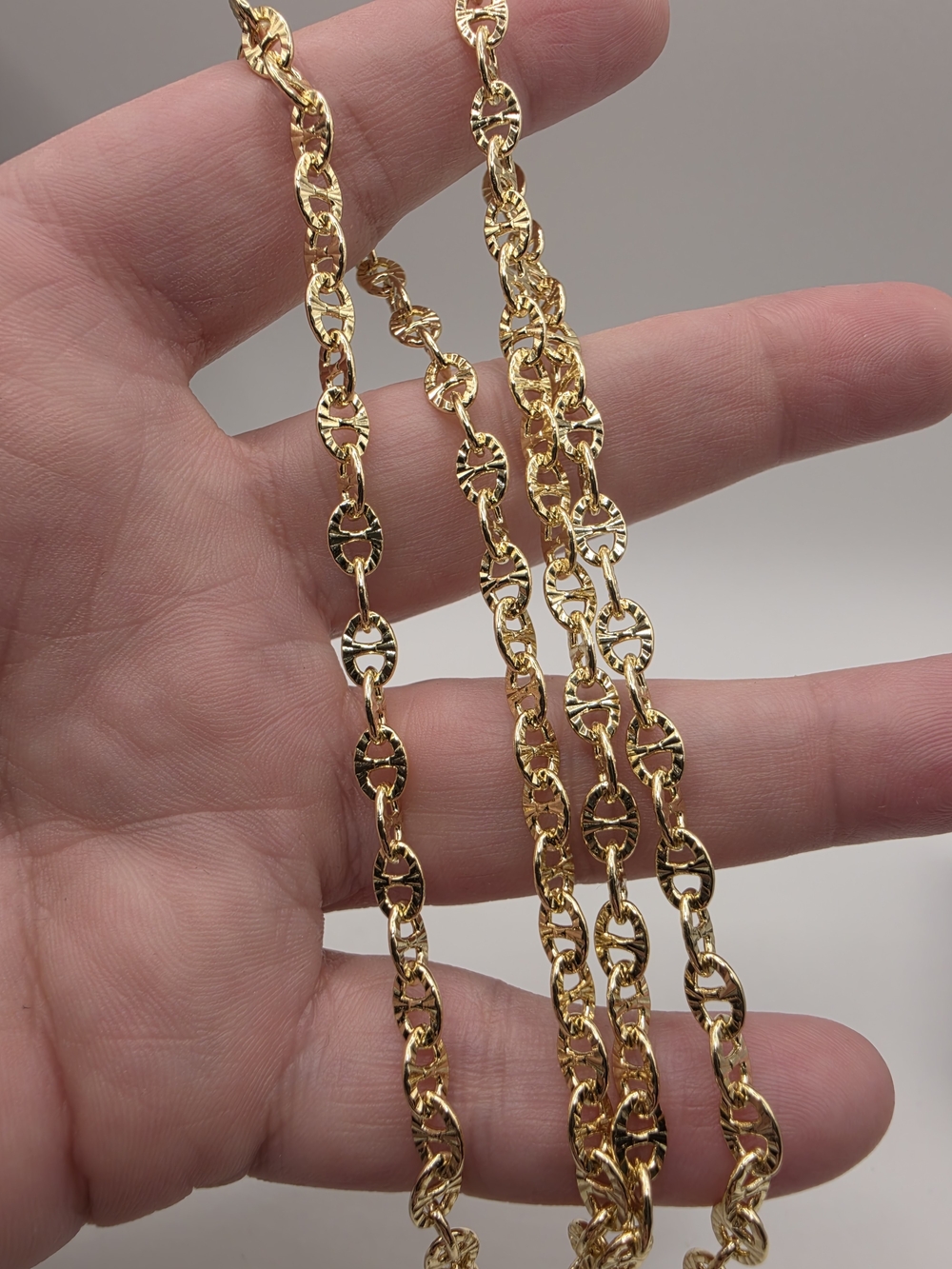 14k Diamond Cut Gold-Filled Link 24 Inch Chain Necklace